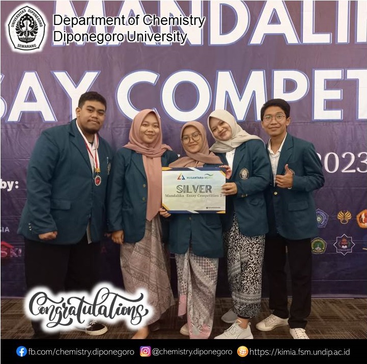 Five Chemistry Diponegoro Students Win Silver Medal in Essay Competition in Mandalika Lombok